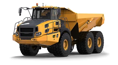 De vrachtwagens van de bouwstortplaats